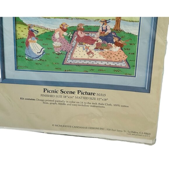 Something Special Vintage Needlepoint Kit Picnic Scene Counted Cross 1987 Sealed - Picture 4 of 4